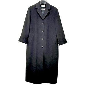 Cashmere Wool GALLO | Full Length Button Up Collared Over Coat Jacket